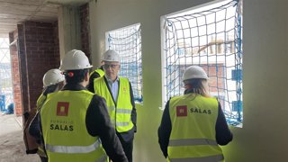 David Lucas en la obra de las 192 viviendas