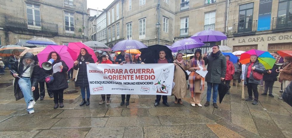 Manifestación en contra del conflicto de Oriente Medio en Santiago