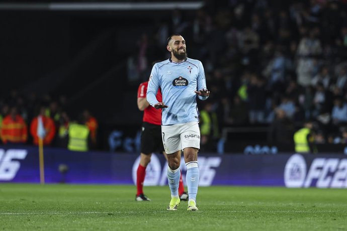 Borja Iglesias of RC Celta de Vigo celebrates a goal during the Spanish league, LaLiga EA Sports, football match played between RC Celta de Vigo and Real Madrid at Abanca Balaidos stadium on March 06, 2026, in Vigo, Spain.