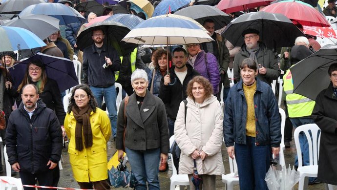 Representantes del BNG en la presentación del protocolo 'Lingua Vital', a 14 de marzo de 2026.