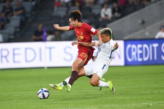 March 6, 2026, Sydney, Nsw, Australia: SHAO ZIQIN (L) in action against DILRABO ASADOVA (R) during  AFC WomenĂ•s Asian Cup 2026  at Western Sydney Stadium on March 06 2026 in Sydney,Australia China PR 3  0 Uzbekistan.