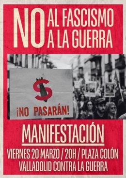 La plataforma Valladolid Contra la Guerra convoca una manifestación para el 20 de marzo