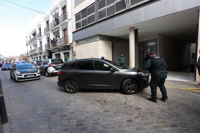 Los detenidos por la muerte de Francisca Cadena llegan a los juzgados de Villafranca de los Barros para declarar