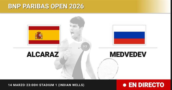 Carlos Alcaraz - Daniil Medvedev: resumen y estadísticas del partido de Semifinal de BNP Paribas Open