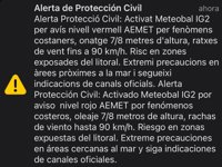 El viento pone a Menorca en alerta roja: mensaje masivo a la población y rachas de más de 90 kilómetros por hora