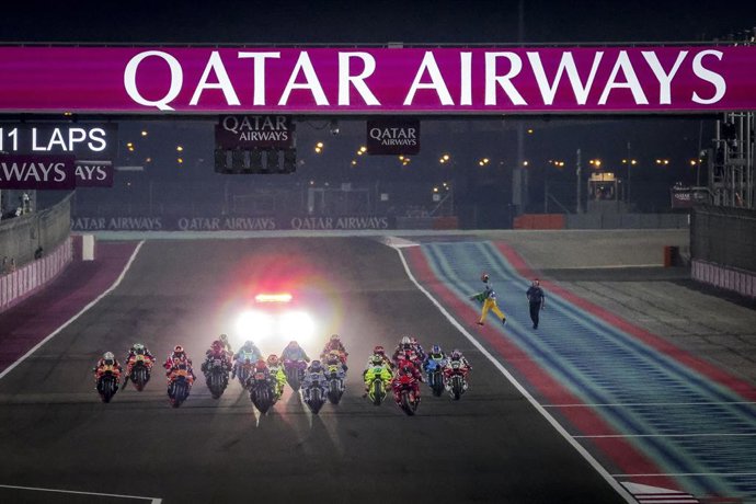 Archivo - start, départ Sprint race during the 2025 MotoGP Qatar Airways Grand Prix of Qatar on the Losail International Circuit from April 11 to 13, in Lusail, Qatar - Photo Paulo Maria / DPPI