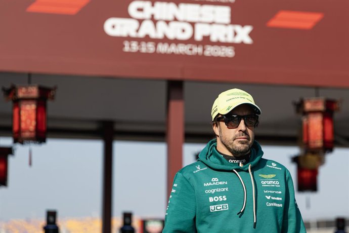 March 15, 2026, Shanghai, China: SHANGHAI, CHINA - MARCH 14:  Fernando Alonso of Spain and Aston Martin Aramco Formula 1 Team arriving at race track prior to sprint race ahead of the F1 Grand Prix of China at Shanghai International Circuit on March 14, 20