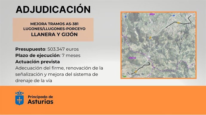 Infografía sobre actuaciones en la carretera entre Lugones y Porceyo