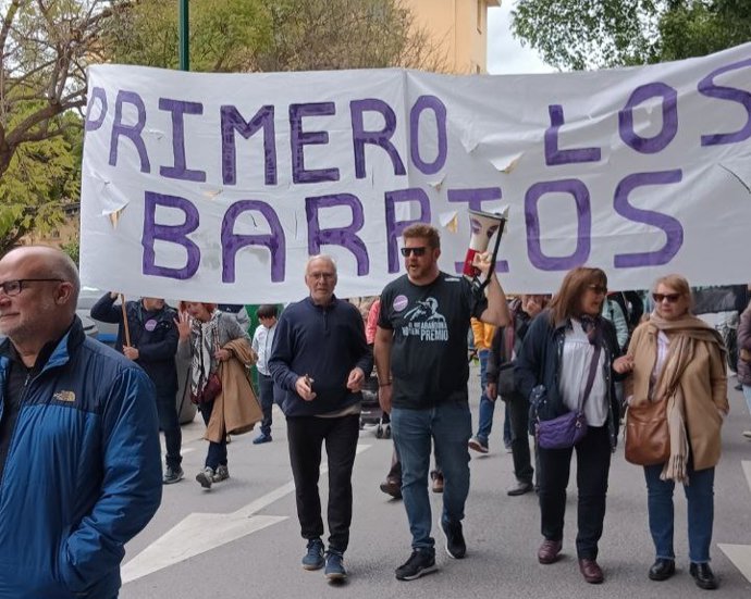 Manifestación por el derecho a la vivienda digna celebrada en Málaga.