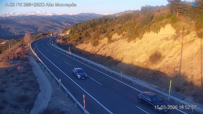 Punto cercano al lugar del accidente ocurrdo este domingo en la A-23.