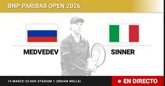 Foto: Daniil Medvedev - Jannik Sinner, en directo hoy: sigue el partido de BNP Paribas Open
