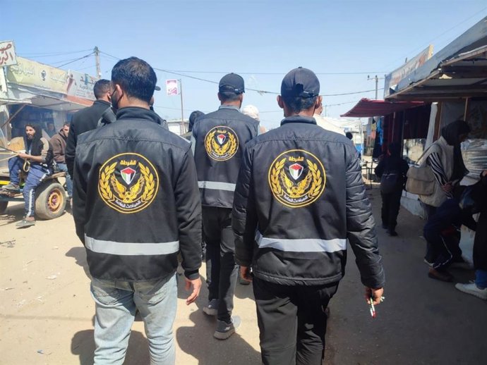 Policías en la Franja de Gaza