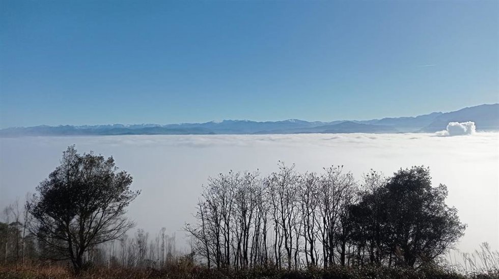Archivo - Niebla en Oviedo.
