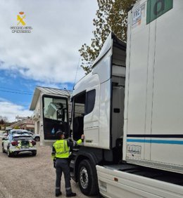Imagen del camión parado en Golmayo (Soria)