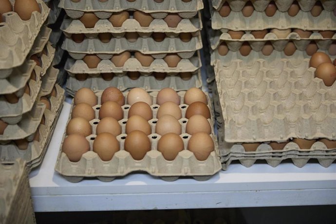 Archivo - Huevos en una tienda 