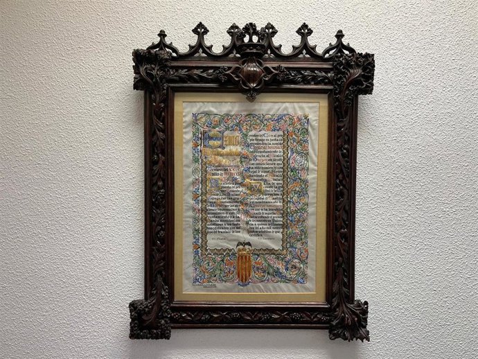 Documento del hermanamiento entre Burgos y Valencia.