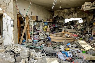 12 March 2026, Lebanon, Shaath: A view of the destruction following an Israeli air raid in the village of Qasr Naba in the Bekaa Valley, eastern Lebanon, as Israel conducts large-scale overnight air raids across the country, killing more than a dozen peop