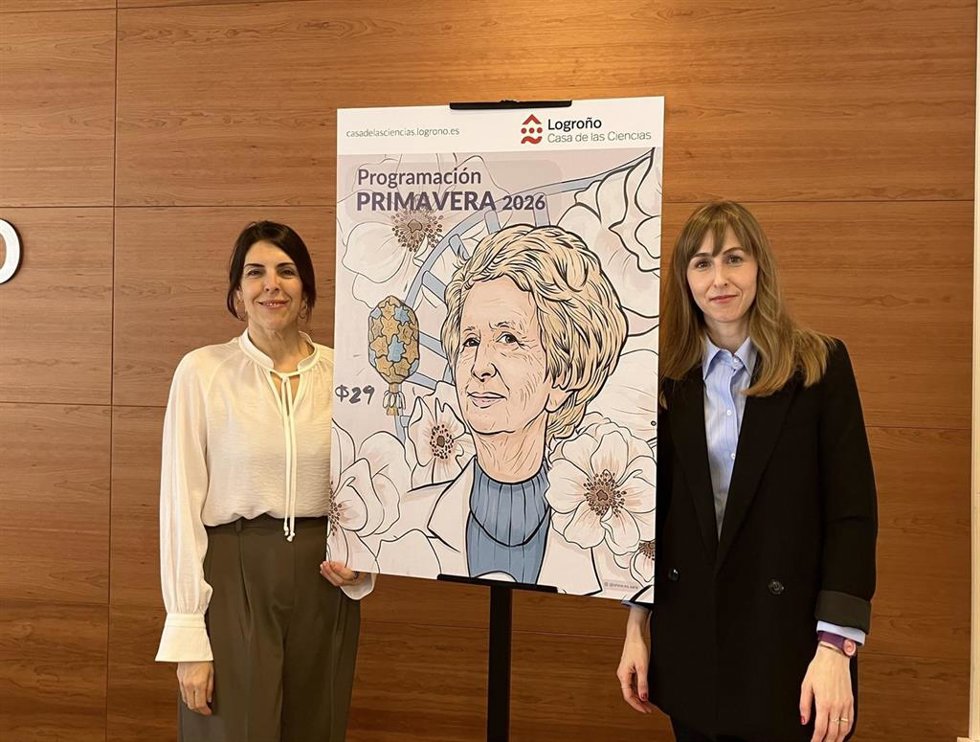 Rosa Fernández y Elena Garrido, en la presentación de la programación de primavera de la Casa de las Ciencias.