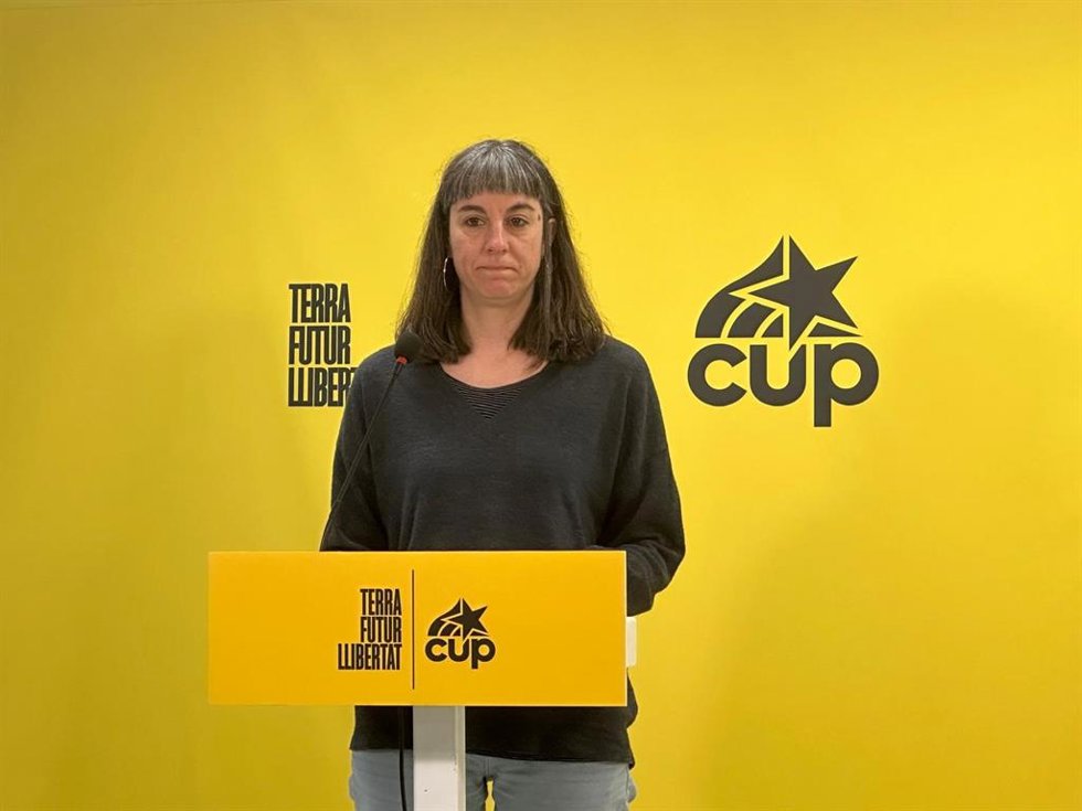 La portavoz de la CUP, Su Moreno, en rueda de prensa