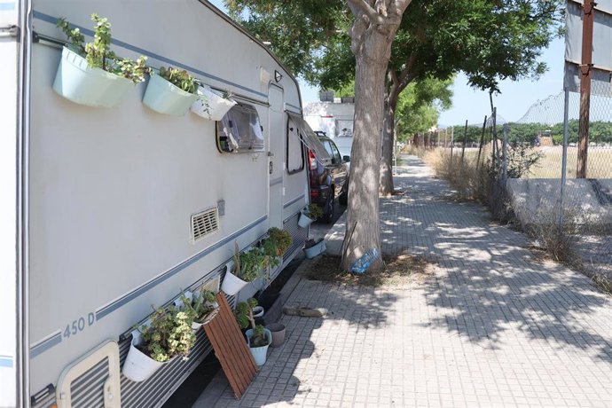 Archivo - Asentamiento de caravanas en Palma.