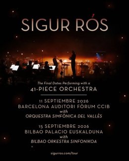 Cartel de los conciertos de Sigur Rós en septiembre en Barcelona y Bilbao