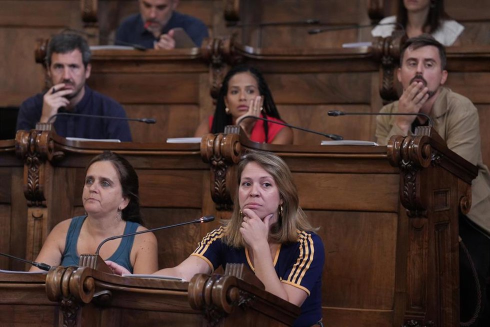 Archivo - El grupo municipal de BComú en el Ayuntamiento de Barcelona
