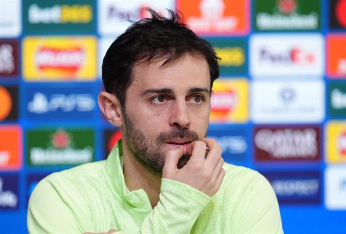 El futbolista portugués del Manchester City Bernardo Silva, en rueda de prensa. 