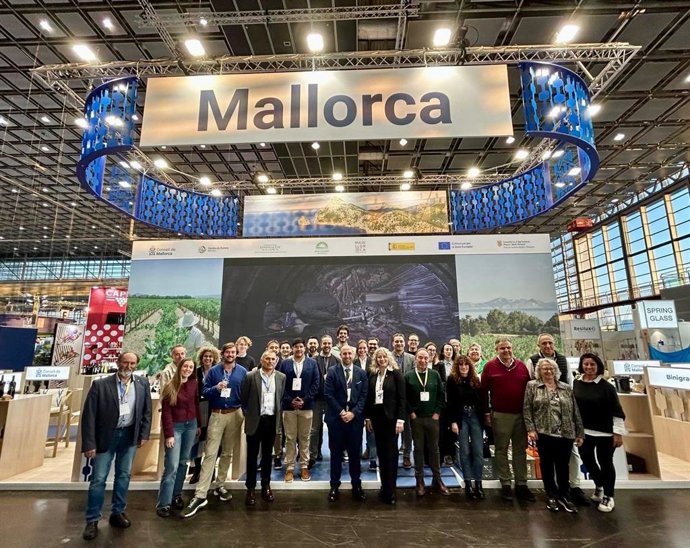 Estand del Consell de Mallorca en la feria de vino internacional ProWein.