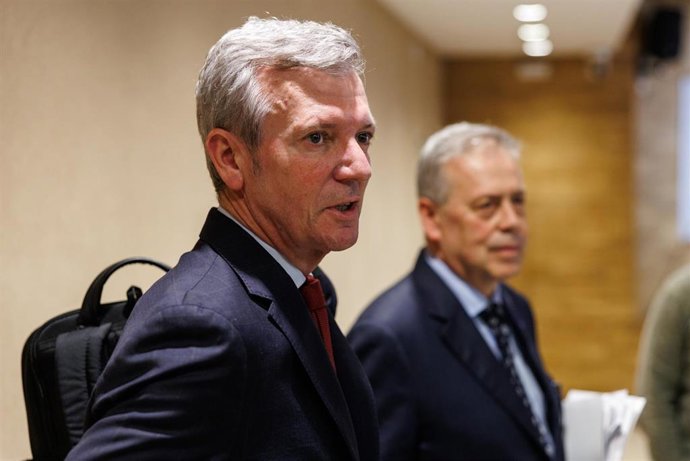 El presidente de la Xunta, Alfonso Rueda, en la conferencia de prensa posterior a la reunión semanal de su Ejecutivo.