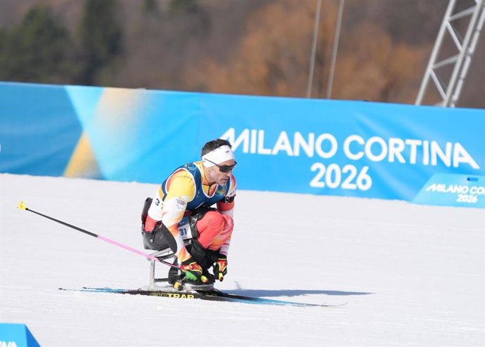Higinio Rivero durante los Juegos Paralímpicos de Invierno de Milán y Cortina d'Ampezzo 2026.
