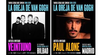 Veintiuno y Paul Alone serán teloneros de La Oreja de Van Gogh en el inicio de su gira en mayo