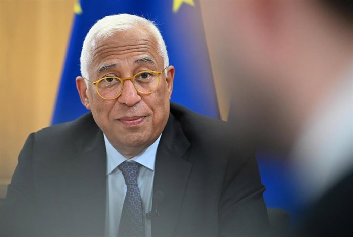 El presidente del Consejo Europeo, António Costa, participa en una entrevista con periodistas del European Newsroom (ENR).
