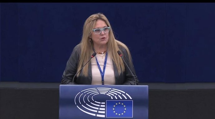 Archivo - La eurodiputada del PP de La Rioja, Esther Herranz, en una intervención del Parlamento Europeo
