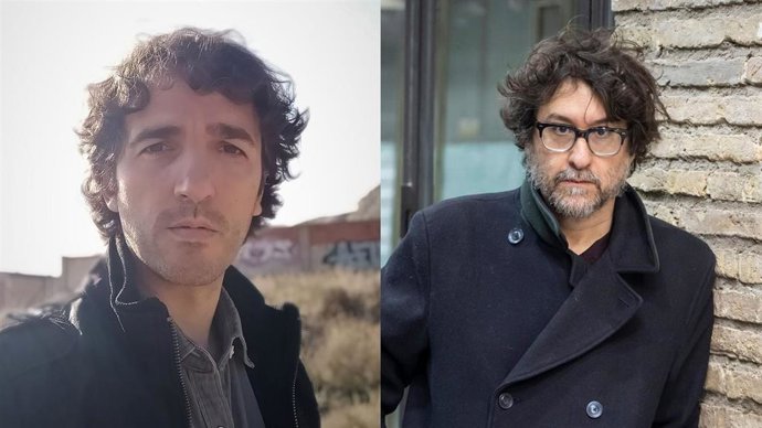 Los escritores Juan Luis Saldaña y Octavio Gómez Milián.