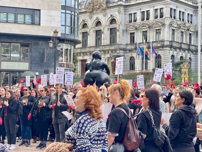 Concentración de autónomos en Oviedo el pasado 2 de marzo.