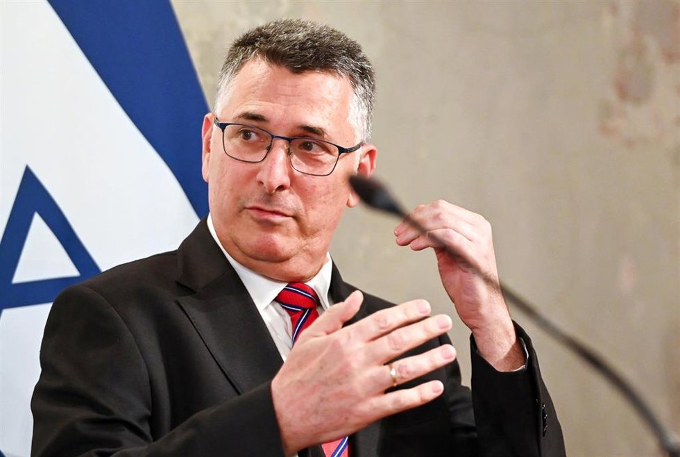 Archivo - El ministro de Exteriores de Israel, Gideon Saar, durante una rueda de prensa en la capital de Austria, Viena (archivo)