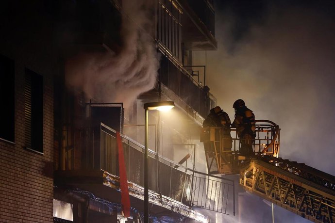 Archivo - Explosión en la calle Goya de Valladolid