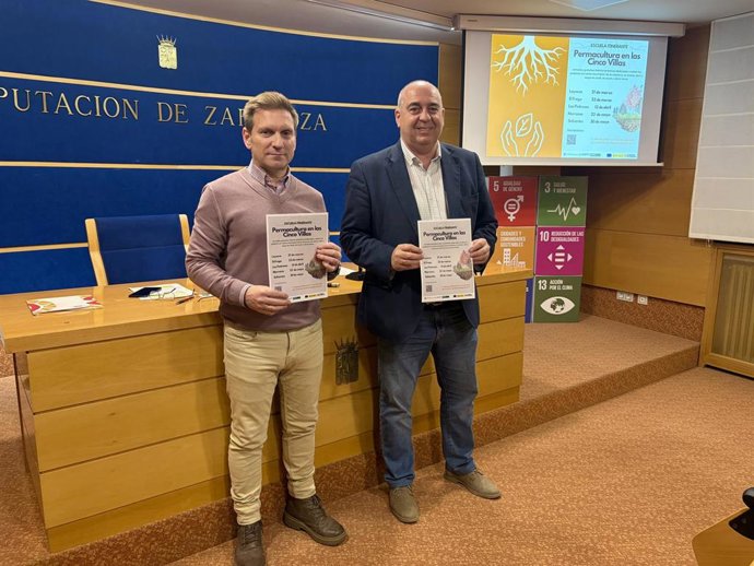 Presentación de las jornadas de Permacultura, en la sala de prensa de la DPZ.