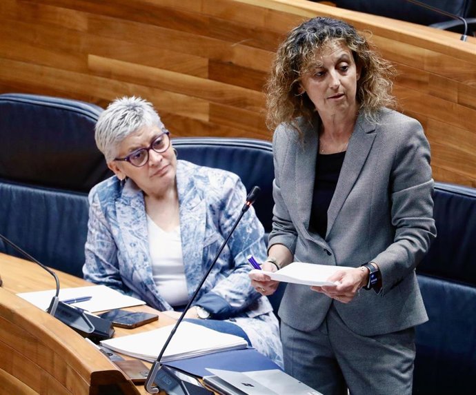 La consejera de Educación, Eva Ledo, durante el Pleno de este martes.