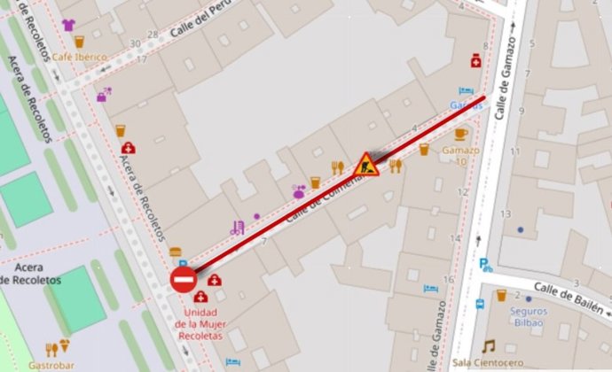 Obras en la calle Colmenares de Valladolid.