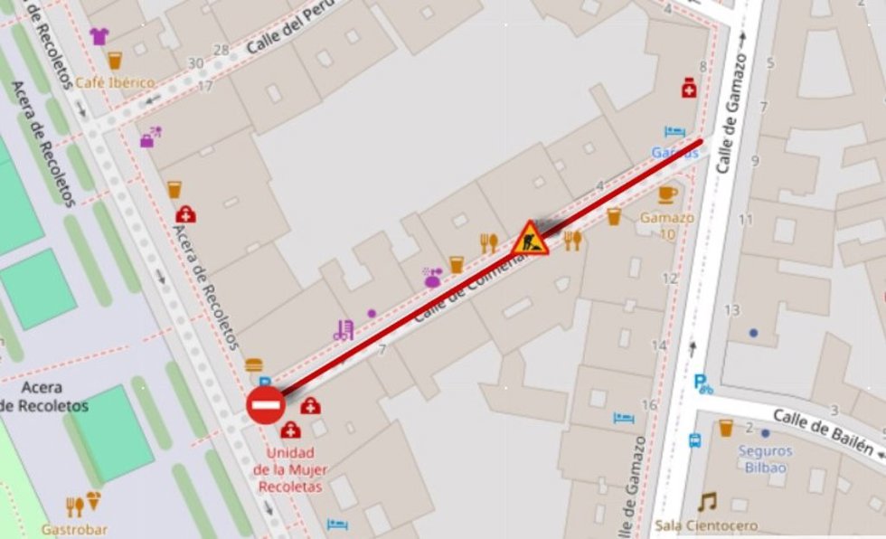 Obras en la calle Colmenares de Valladolid.
