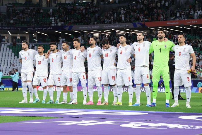 Archivo - Team of Iran during the AFC Asian Cup Qatar 2023, Group C football match between IR Iran and Palestine on January 14, 2024 at Education City Stadium in Al-Rayyan, Qatar - Photo Najeeb Almahboobi / TheMiddleFrame / DPPI