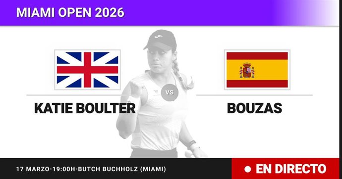 Katie Boulter - Jessica Bouzas Maneiro: resumen y estadísticas del partido de Sesentaicuatroavos de final de Miami Open