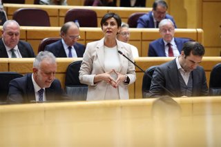 La ministra de Vivienda y Agenda Urbana, Isabel Rodríguez, interviene durante una sesión plenaria en el Senado, a 17 de marzo de 2026, en Madrid (España). 