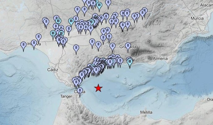 Foi registrado um terremoto de magnitude 4,4 com epicentro no mar de Alborán, sentido em cinco províncias da Andaluzia