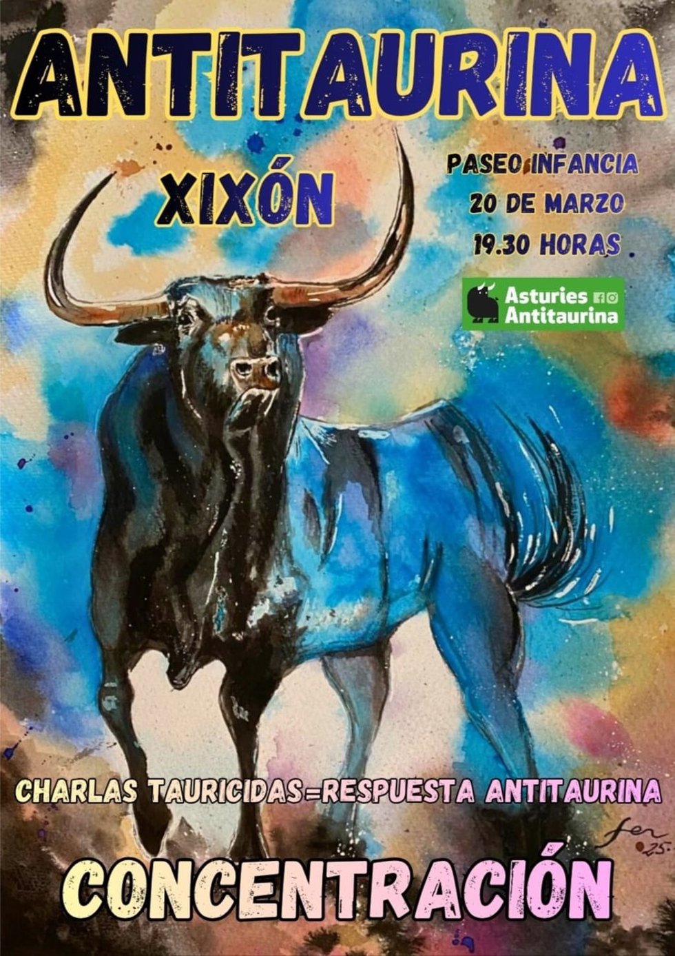 Cartel de la protesta de este viernes en Gijón.
