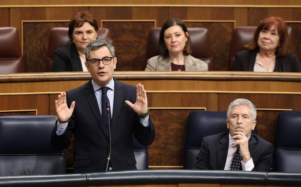 Félix Bolaños en la sesión de control al Gobierno