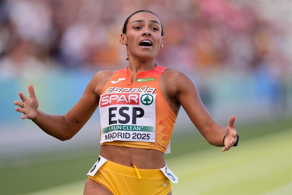 Archivo - La atleta española Jal Bestué, durante una competición.