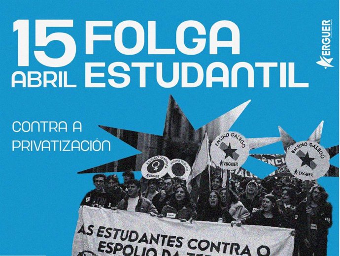 Erguer convoca una huelga estudiantil en Galicia para el 15 de abril contra la "privatización" de la enseñanza