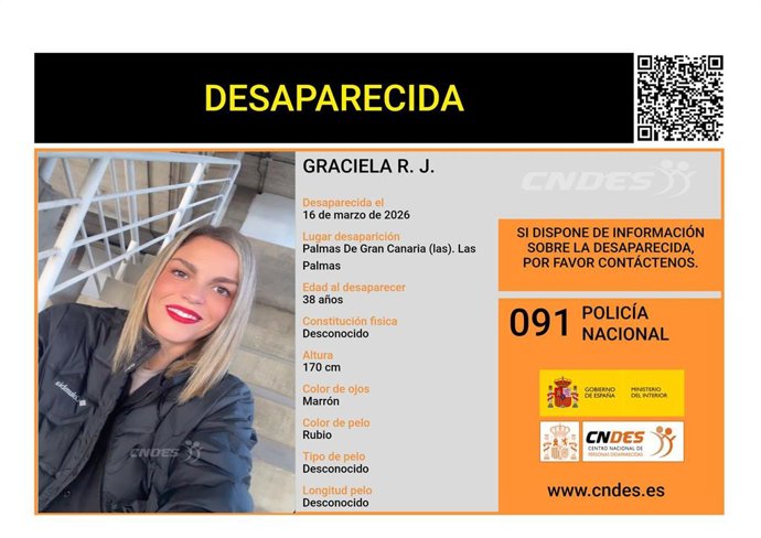 La Policía Nacional pide colaboración para localizar a una mujer desaparecida en Las Palmas de Gran Canaria